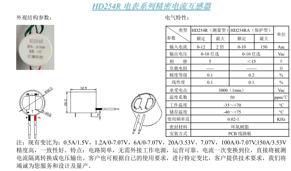 HD254R参数